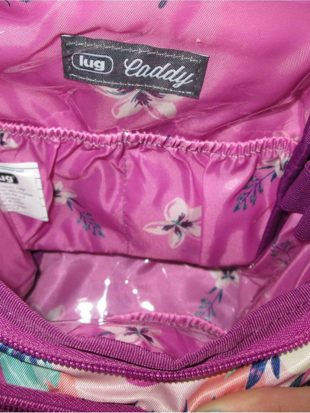 lug Floral Cosmetic Bag in Pink, Purple & Teal
